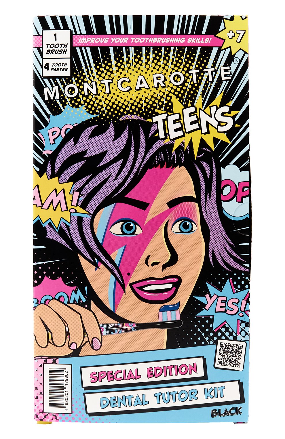 Черный набор для обучения чистки зубов у подростков и детей 7+ MONTCAROTTE, арт. МСТ908, фото 1