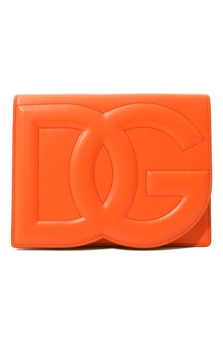 Женская сумка dg logo DOLCE & GABBANA оранжевого цвета, арт. BB9287_BE9287/AW576_1 | Фото 1 (Ремень/цепочка: На ремешке; Материал: Натуральная кожа; Размер: mini; Сумки-технические: Сумки через плечо; Материал сплава: Проставлено; Драгоценные камни: Проставлено)