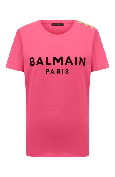 Женская хлопковая футболка BALMAIN, арт. VF0EF005/B044