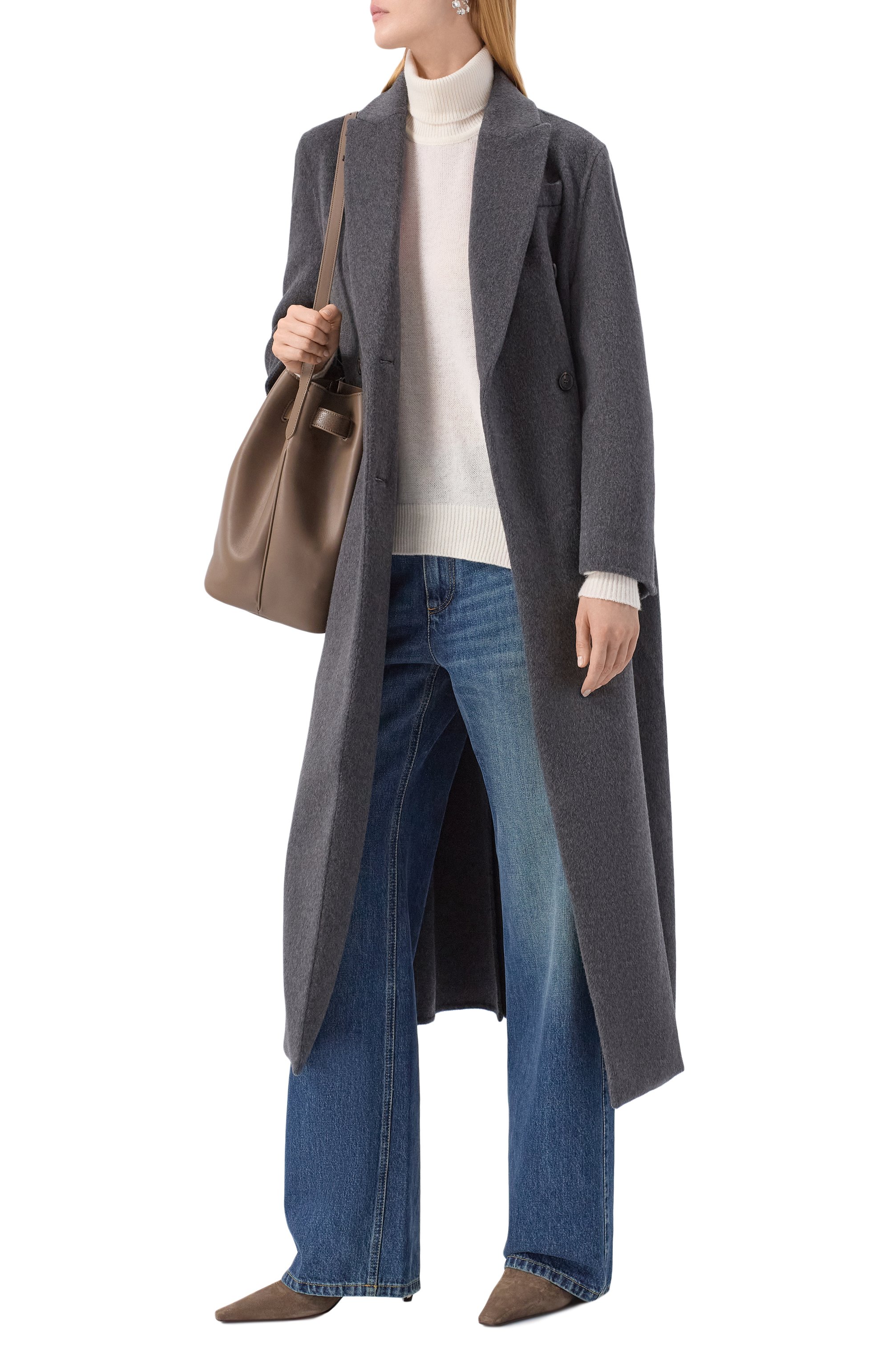 Кашемировое пальто BRUNELLO CUCINELLI темно-серого цвета по цене 1175000 руб., арт. MD5039895, фото 2 Кашемировое пальто BRUNELLO CUCINELLI, арт. MD5039895, фото 2