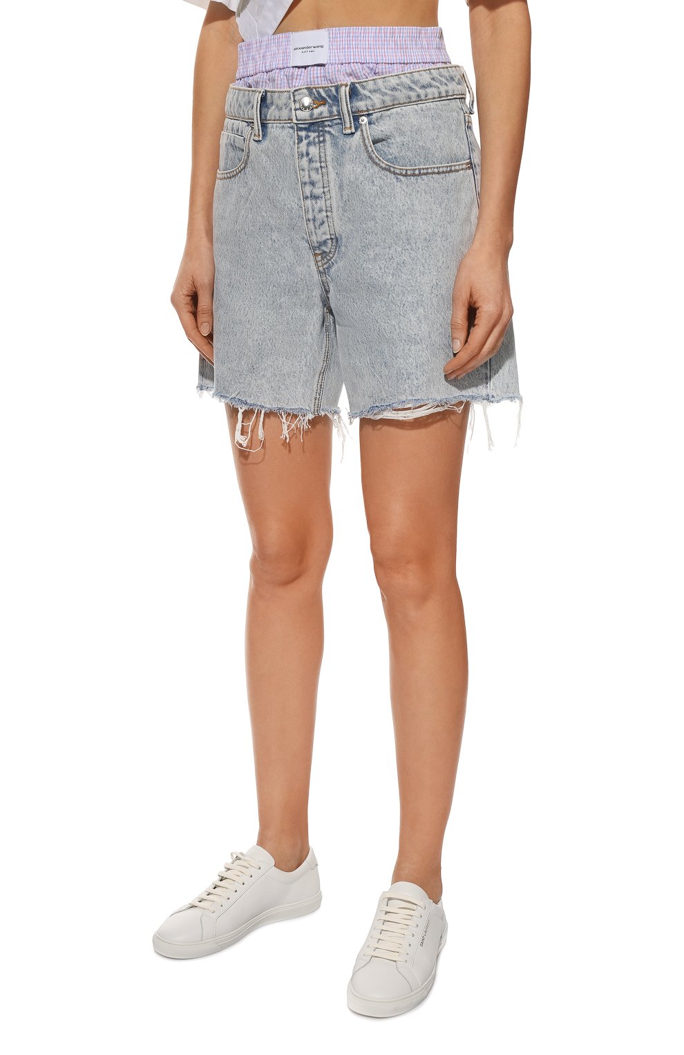 Джинсовые шорты ALEXANDER WANG светло-голубого цвета по цене 41200 руб., арт. 4DC2224109, фото 3 Джинсовые шорты ALEXANDER WANG, арт. 4DC2224109, фото 3