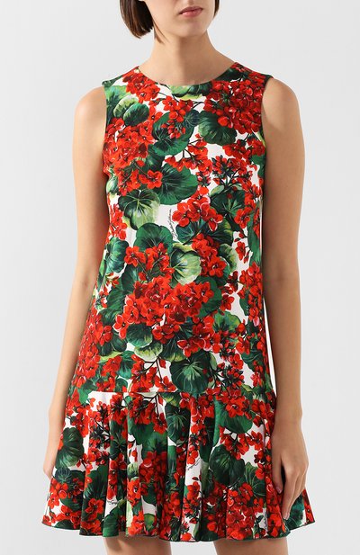Платье с принтом DOLCE & GABBANA красного цвета по цене 196500 руб., арт. F68C2T/FSRKF, фото 3 Платье с принтом DOLCE & GABBANA, арт. F68C2T/FSRKF, фото 3