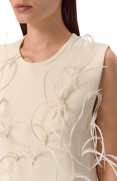 Платье из вискозы с отделкой перьями JIL SANDER, арт. J03CT0549/J18353, фото 4