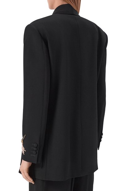 Жакет из вискозы BALMAIN черного цвета по цене 647000 руб., арт. HF1SJ165/PD58, фото 4 Жакет из вискозы BALMAIN, арт. HF1SJ165/PD58, фото 4
