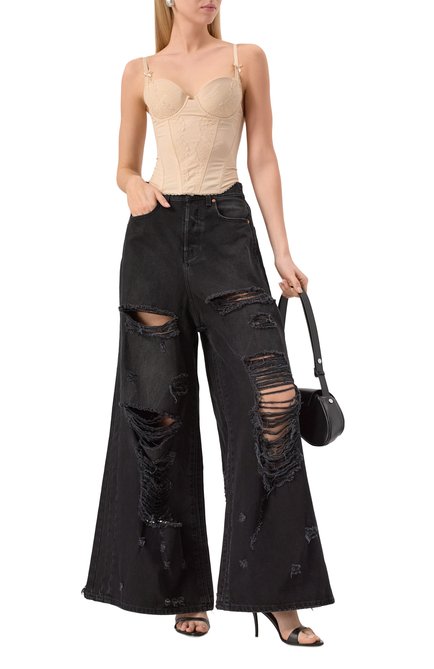 Женский корсет из вискозы VETEMENTS бежевого цвета, арт. WA66T0200S | Фото 2 (Материал внешний: Вискоза; Драгоценные камни: Проставлено; Длина (для топов): Укороченные; Материал сплава: Проставлено)