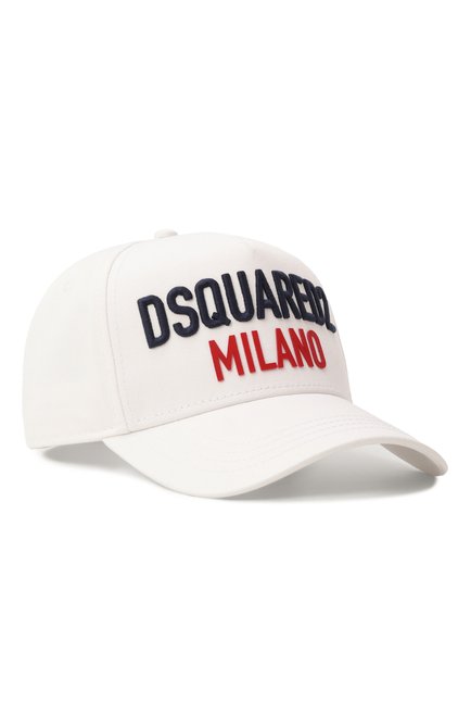 Мужская хлопковая бейсболка DSQUARED2 белого цвета, арт. BCM0917/05C00001 | Фото 1 (Нос: Не проставлено; Материал сплава: Проставлено; Материал: Текстиль, Хлопок)