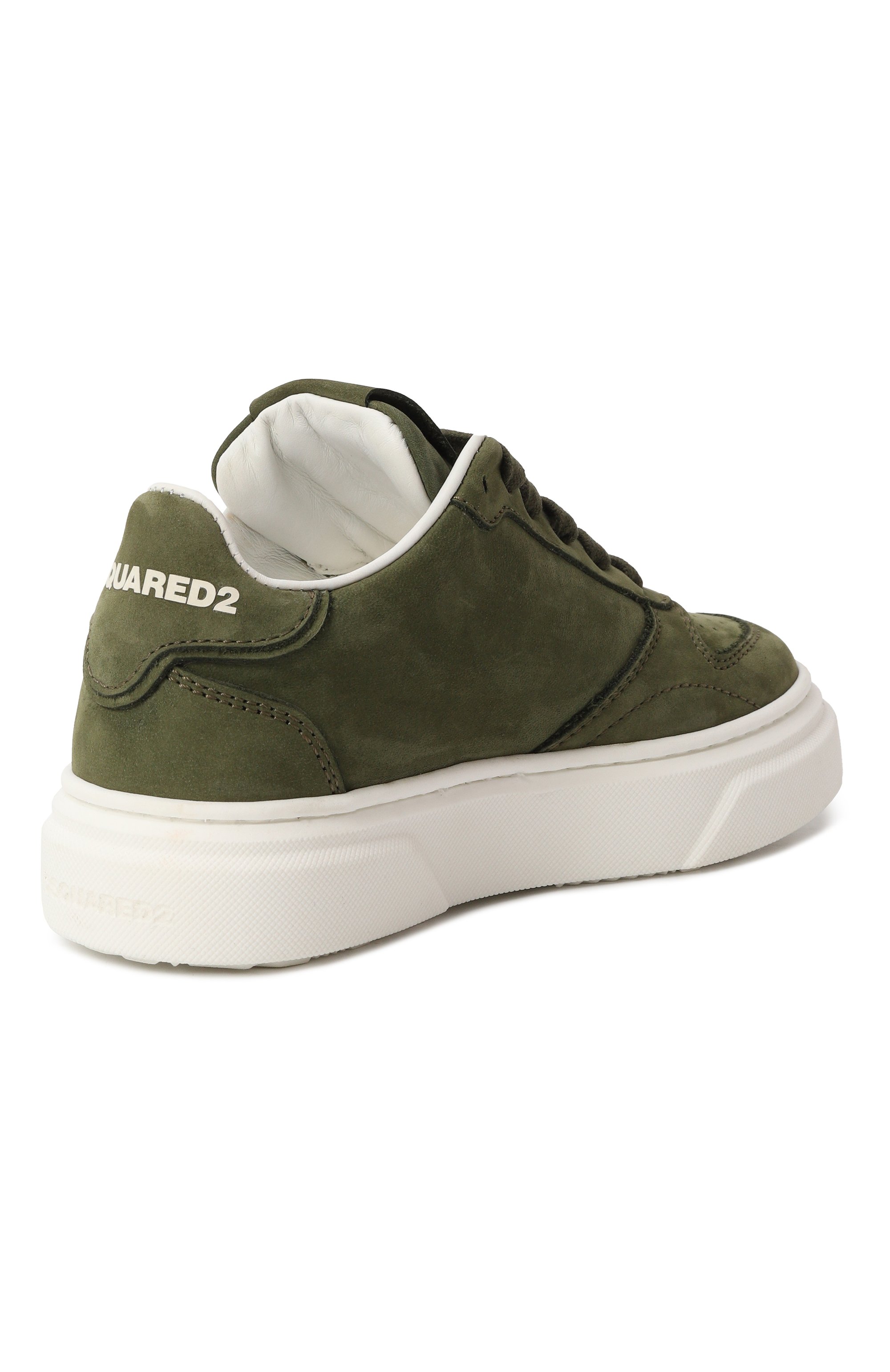 Замшевые кеды DSQUARED2 хаки цвета по цене 28850 руб., арт. 80208/VAR1/28-35, фото 3 Замшевые кеды DSQUARED2, арт. 80208/VAR1/28-35, фото 3