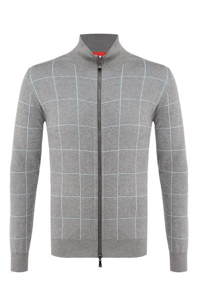 Двусторонний хлопковый кардиган ISAIA светло-серого цвета по цене 58200 руб., арт. MG7284/Y0013, фото 1 Двусторонний хлопковый кардиган ISAIA, арт. MG7284/Y0013, фото 1