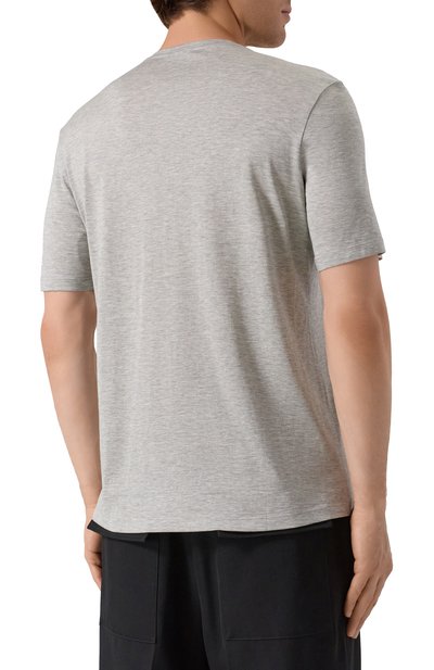 Футболка из шелка и хлопка 12 STOREEZ серого цвета по цене 17000 руб., арт. 132173, фото 4 Футболка из шелка и хлопка 12 STOREEZ, арт. 132173, фото 4