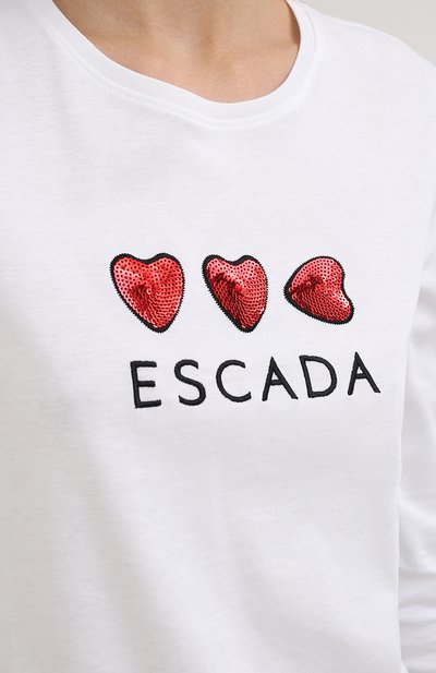 Хлопковый лонгслив ESCADA SPORT белого цвета по цене 12350 руб., арт. 5033691, фото 5 Хлопковый лонгслив ESCADA SPORT, арт. 5033691, фото 5