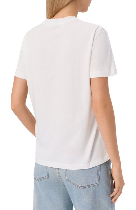 Хлопковая футболка MSGM 3941MDM110SE/257590 Белый  3941MDM110SE/257590 Фото 4