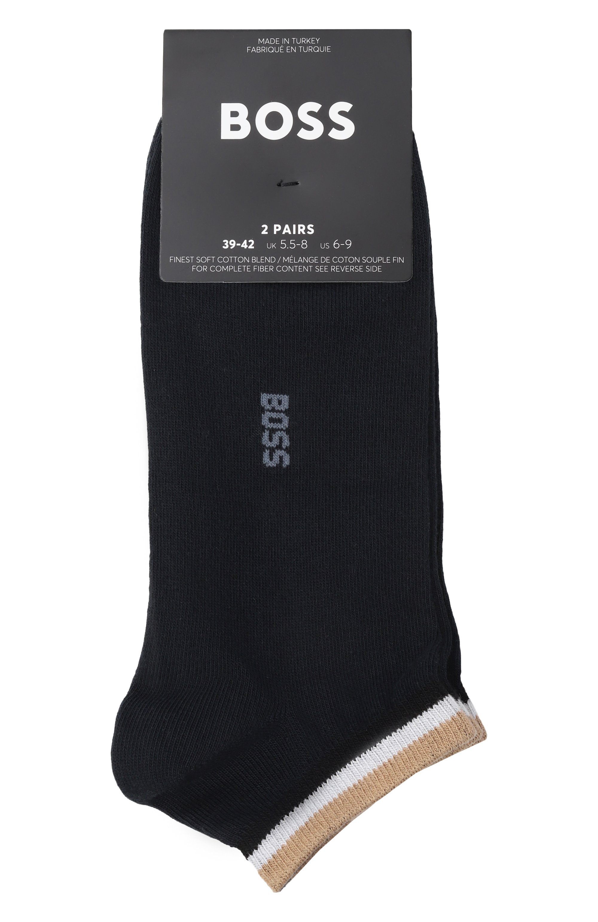 Комплект из двух пар носков BOSS темно-синего цвета по цене 1805 руб., арт. 50491192, фото 1 Комплект из двух пар носков BOSS, арт. 50491192, фото 1