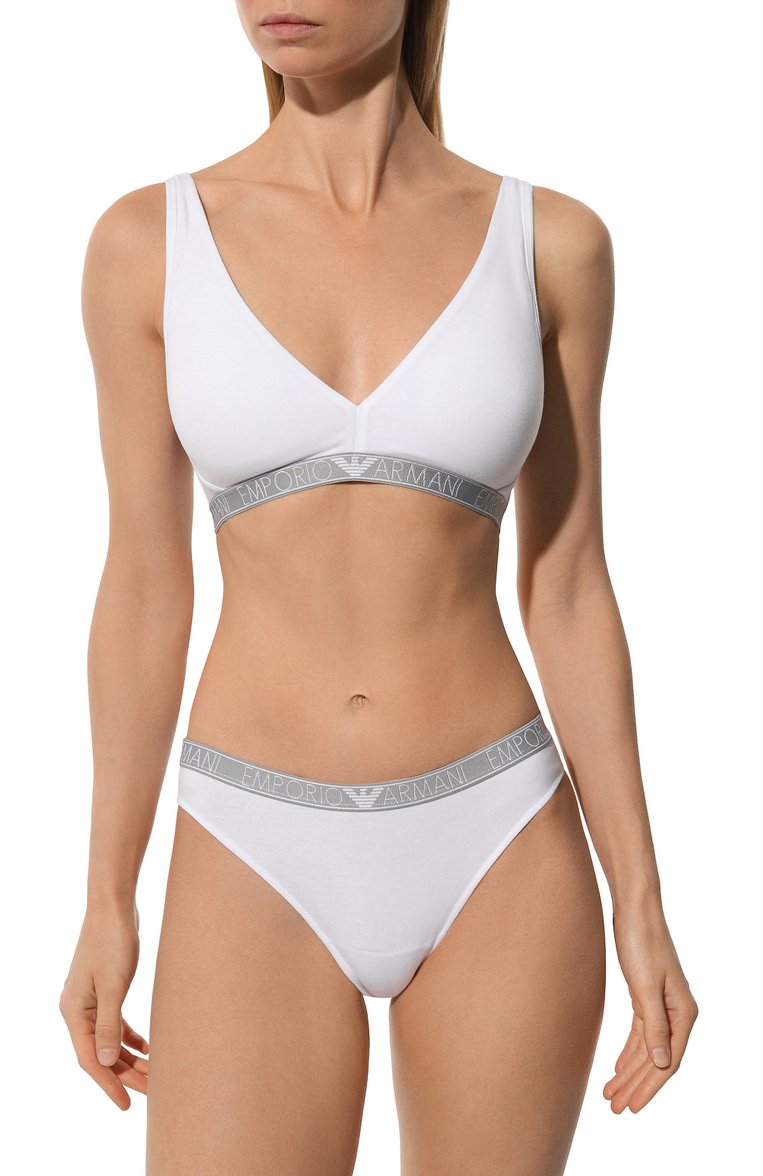 Женский бюстгальтер с плотной чашкой EMPORIO ARMANI белого цвета, арт. 164530/4R223 | Фото 2 (Нос: Не проставлено; Материал внешний: Хлопок)