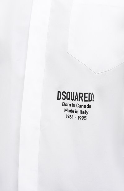 Хлопковая рубашка DSQUARED2 белого цвета по цене 27950 руб., арт. S75DL0733/S36275, фото 5 Хлопковая рубашка DSQUARED2, арт. S75DL0733/S36275, фото 5