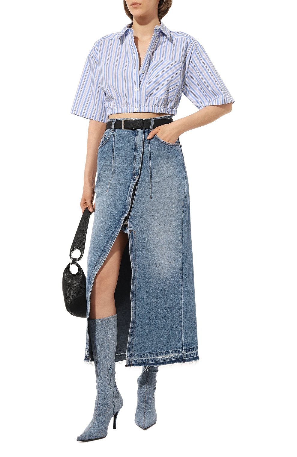 Хлопковая рубашка PATRIZIA PEPE голубого цвета по цене 19400 руб., арт. 2C1459_A286, фото 2 Хлопковая рубашка PATRIZIA PEPE, арт. 2C1459_A286, фото 2