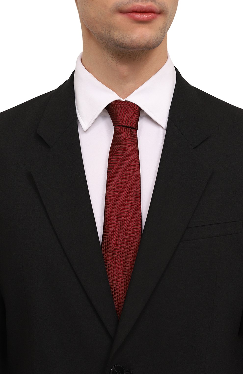 Шелковый галстук GIORGIO ARMANI бордового цвета по цене 16250 руб., арт. 360054/4F928, фото 2 Шелковый галстук GIORGIO ARMANI, арт. 360054/4F928, фото 2