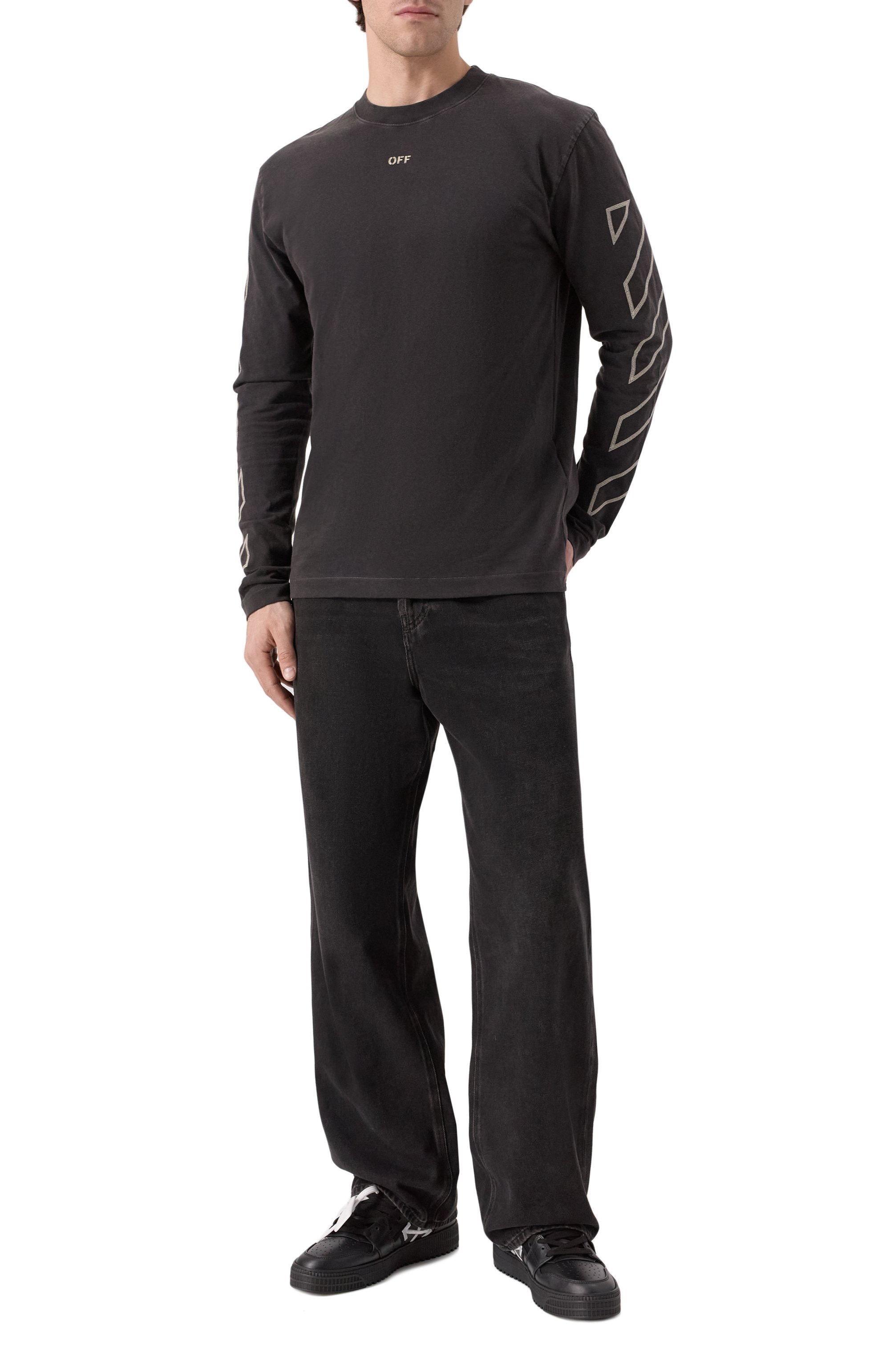 Хлопковый лонгслив OFF-WHITE, арт. 0MAB086S25JER004, фото 2