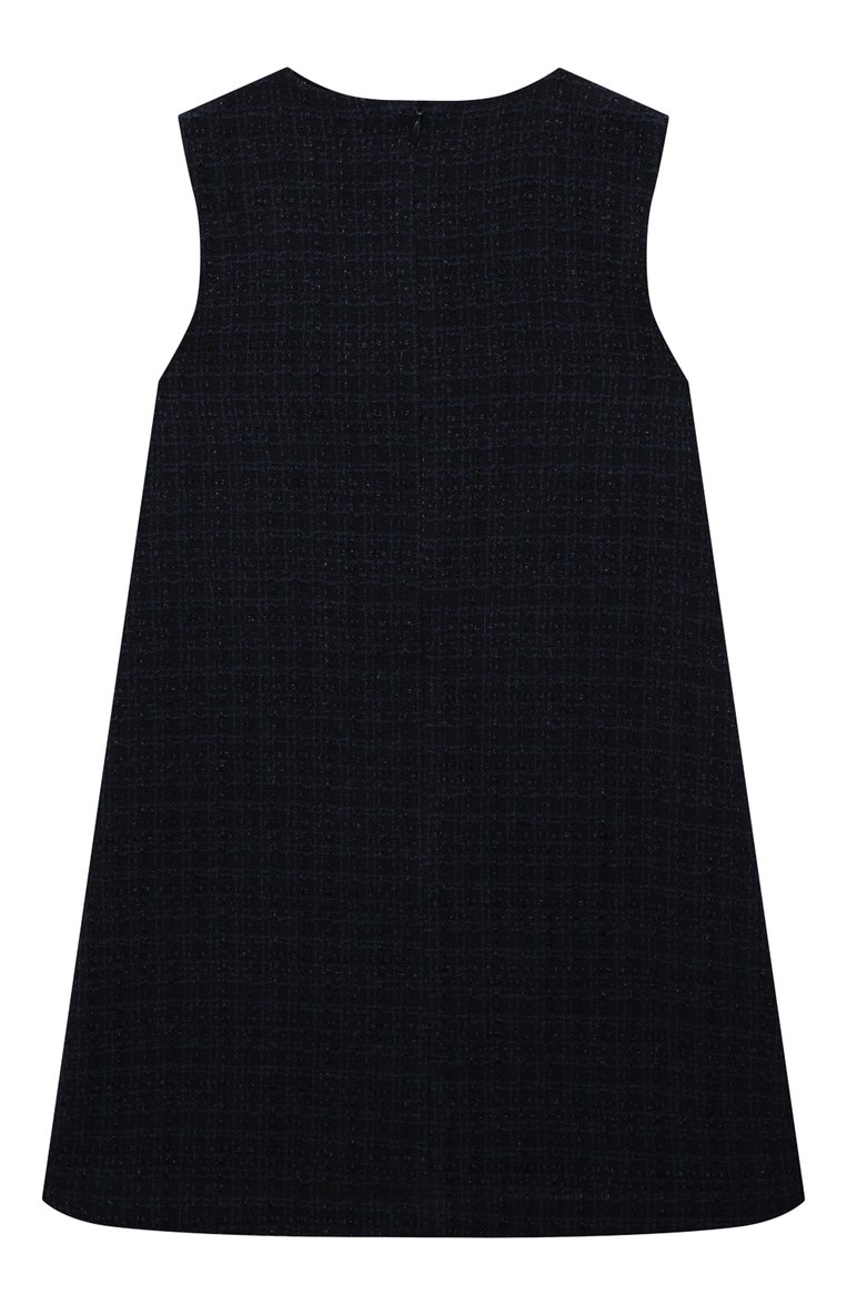 Детское платье EIRENE темно-синего цвета, арт. FW2324121N/9/10A-14/15A | Фото 2 (Драгоценные камни: Проставлено; Материал подклада: Хлопок; �Материал внешний: Синтетический материал, Хлопок; Материал сплава: Проставлено; Девочки Кросс-КТ: Платье-одежда; Случай: Повседневный; Рукава: Без рукавов)