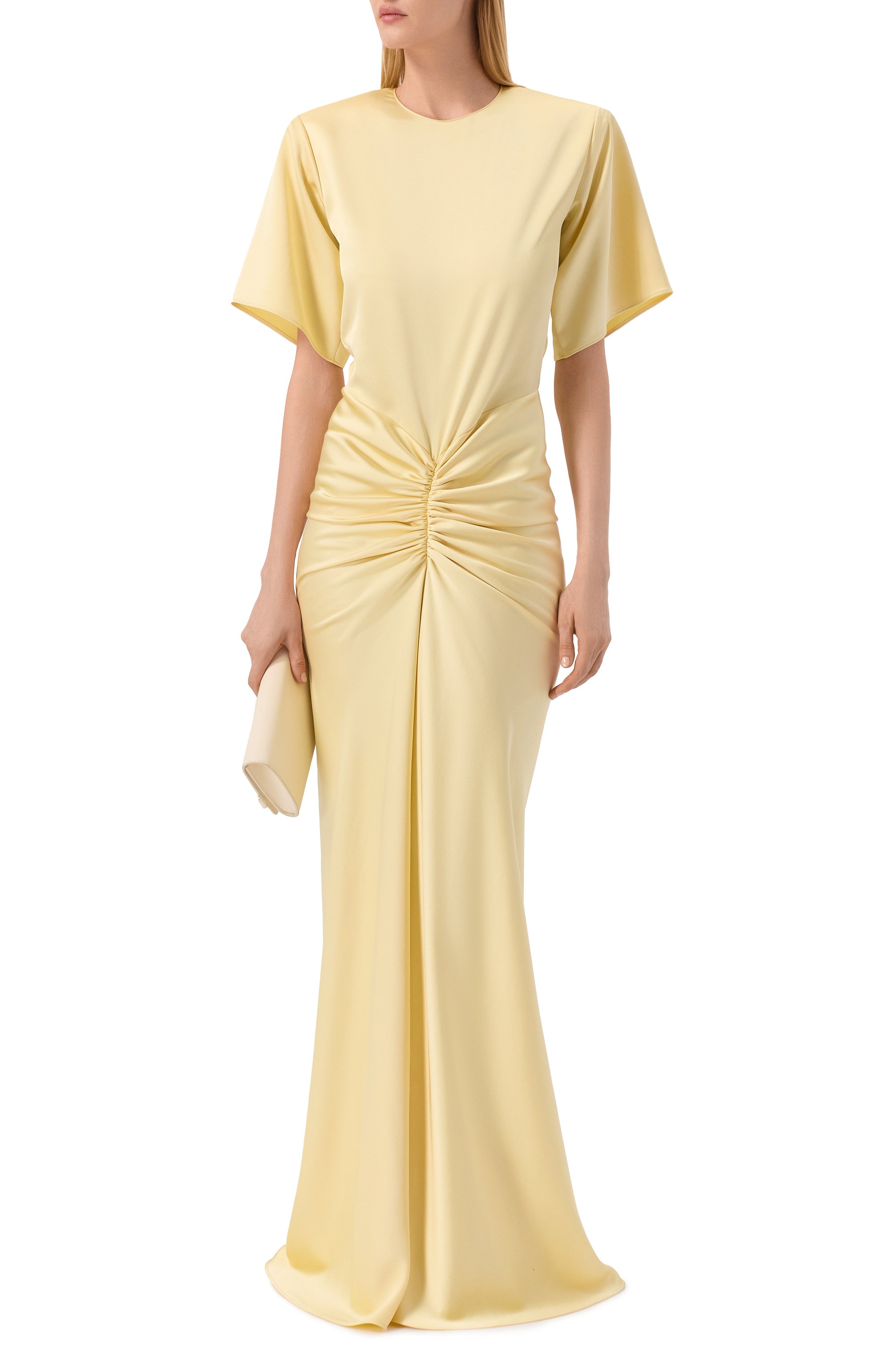 Атласное платье THE ANDAMANE желтого цвета по цене 69950 руб., арт. T190177A/TNP229, фото 2 Атласное платье THE ANDAMANE, арт. T190177A/TNP229, фото 2