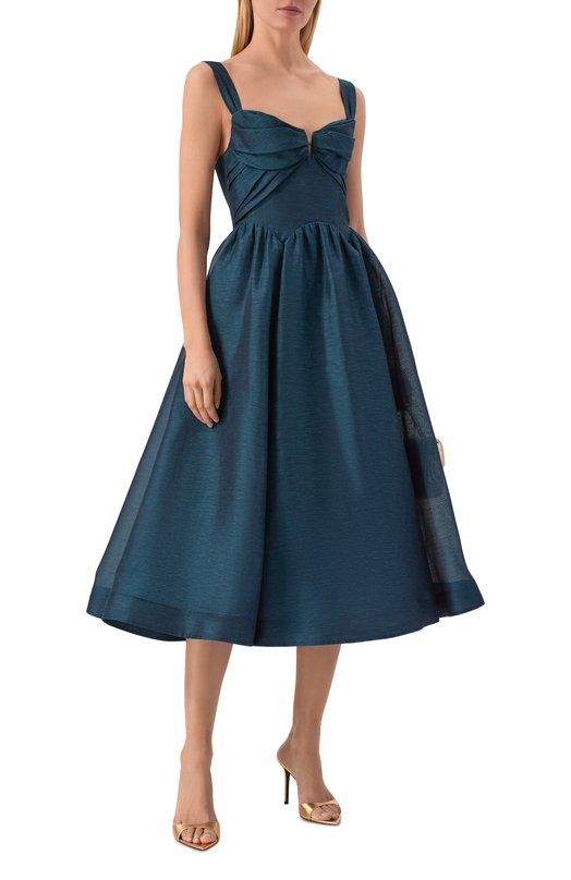 Платье изо льна и шелка Zimmermann 6847DC261 Синий  6847DC261 Фото 2