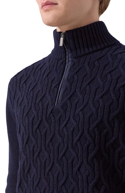 Свитер из шерсти и кашемира ANDREA CAMPAGNA темно-синего цвета по цене 119000 руб., арт. WU26N0440-08A-FN026, фото 5 Свитер из шерсти и кашемира ANDREA CAMPAGNA, арт. WU26N0440-08A-FN026, фото 5