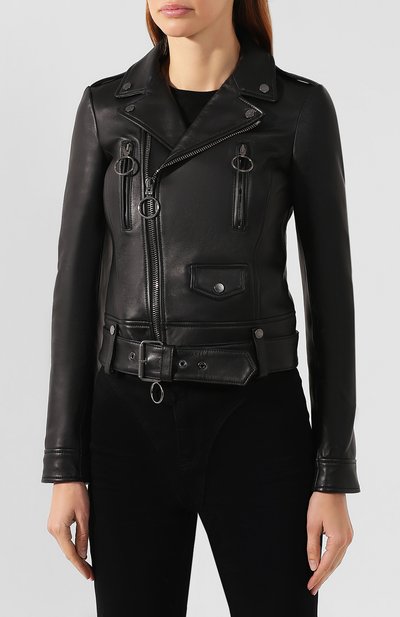 Кожаная куртка OFF-WHITE черного цвета по цене 239500 руб., арт. 0WJG002E197790831091, фото 3 Кожаная куртка OFF-WHITE, арт. 0WJG002E197790831091, фото 3