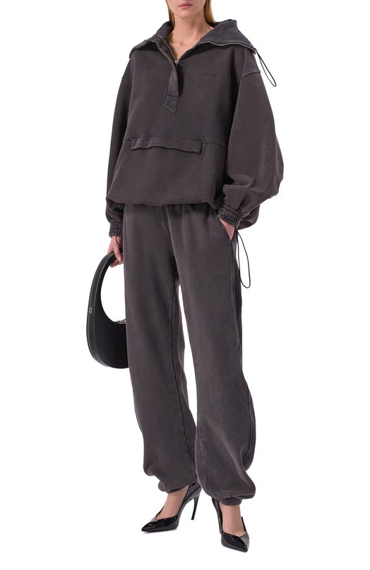 Хлопковый анорак The Attico 260WCB00091/JJF003AA Чёрный  260WCB00091/JJF003AA Фото 2