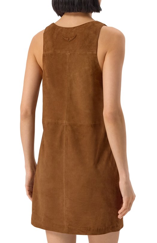 Замшевое платье Zadig and Voltaire RWDR01039 Коричневый  RWDR01039 Фото 4