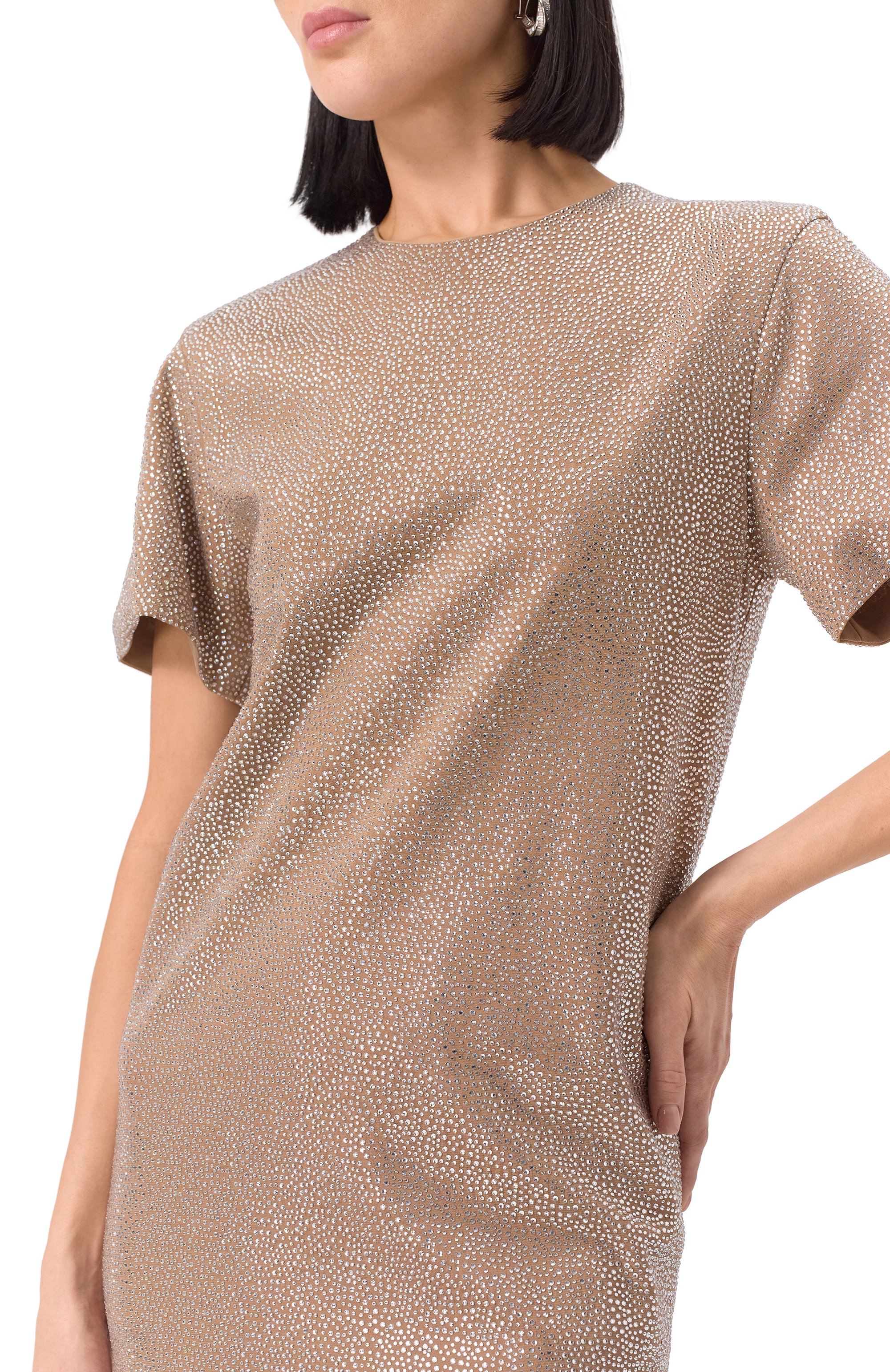 Платье с отделкой стразами GIUSEPPE DI MORABITO, арт. 04SSDR469FC 04428AC, фото 5