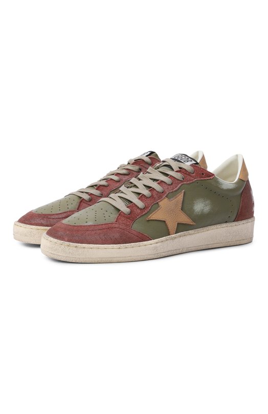 Кожаные кеды Ball Star Golden Goose Deluxe Brand GMF00117.F008160 Хаки GMF00117.F008160