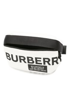 Женская поясная сумка sonny BURBERRY белого цвета, арт. 8015143 | Фото 4 (Размер: medium; Материал сплава: Проставлено, Проверено; Стили: Классический; Статус проверки: Проверено, Проверена категория; Материал: Текстиль; Драгоценные камни: Проставлено; Застежка: Молния; Кросс-КТ: другое)