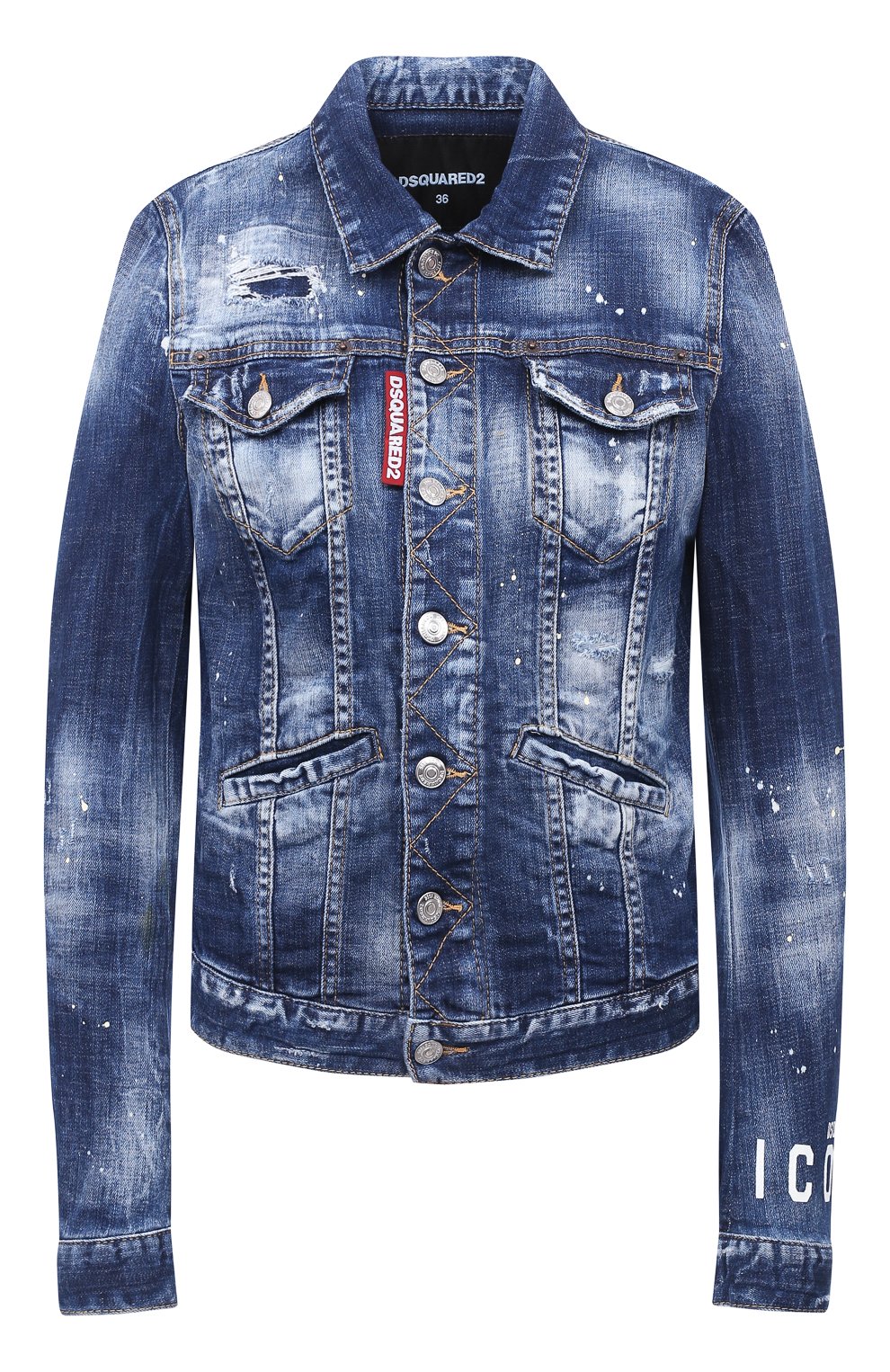 Джинсовая куртка DSQUARED2 синего цвета по цене 68700 руб., арт. S80AM0007/S30342, фото 1 Джинсовая куртка DSQUARED2, арт. S80AM0007/S30342, фото 1
