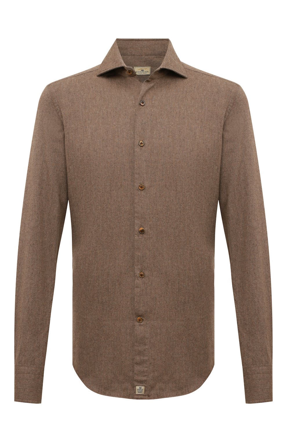 Хлопковая рубашка SONRISA коричневого цвета по цене 31950 руб., арт. IL9/BC/P9139, фото 1 Хлопковая рубашка SONRISA, арт. IL9/BC/P9139, фото 1
