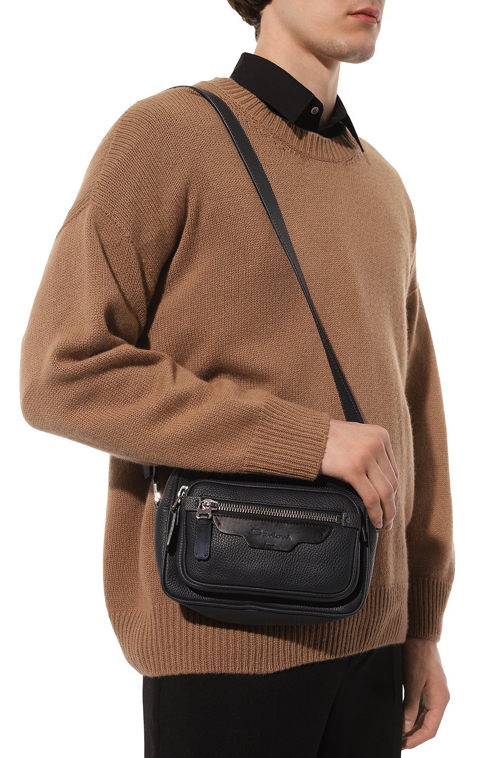 Сумка SANTONI темно-синего цвета по цене 174000 руб., арт. UIBBA2366EN-ASP6N01, фото 2 Сумка SANTONI, арт. UIBBA2366EN-ASP6N01, фото 2