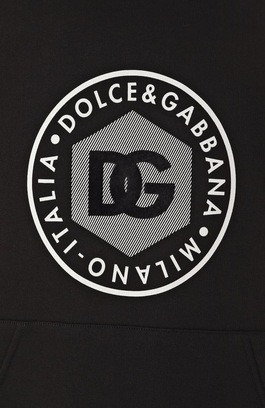 Хлопковое худи Dolce & Gabbana G9ZU0T/G705Y Чёрный  G9ZU0T/G705Y Фото 6