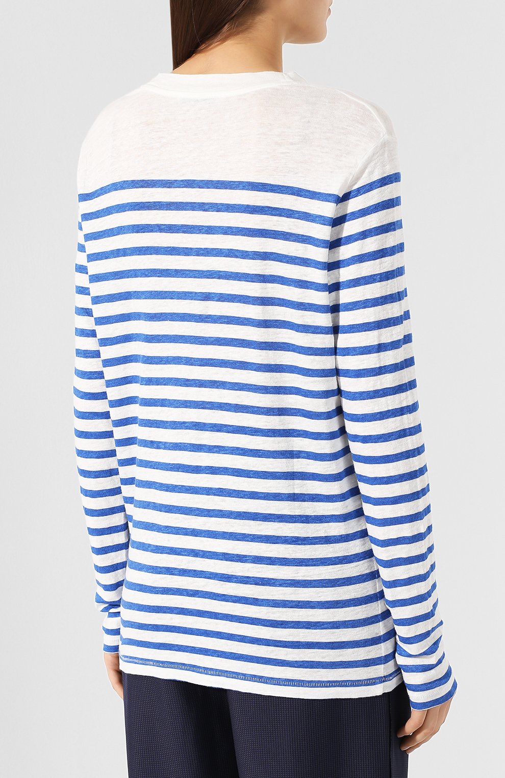 Льняной лонгслив ACNE STUDIOS голубого цвета по цене 16450 руб., арт. AL0003, фото 4 Льняной лонгслив ACNE STUDIOS, арт. AL0003, фото 4