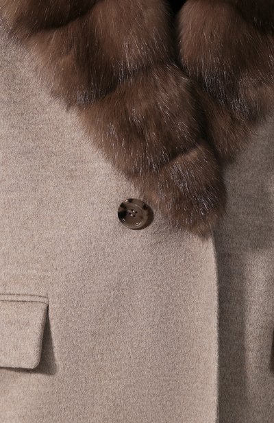 Пальто с меховым воротником MANZONI24, арт. 19M558-DB1Z/40-46, фото 5
