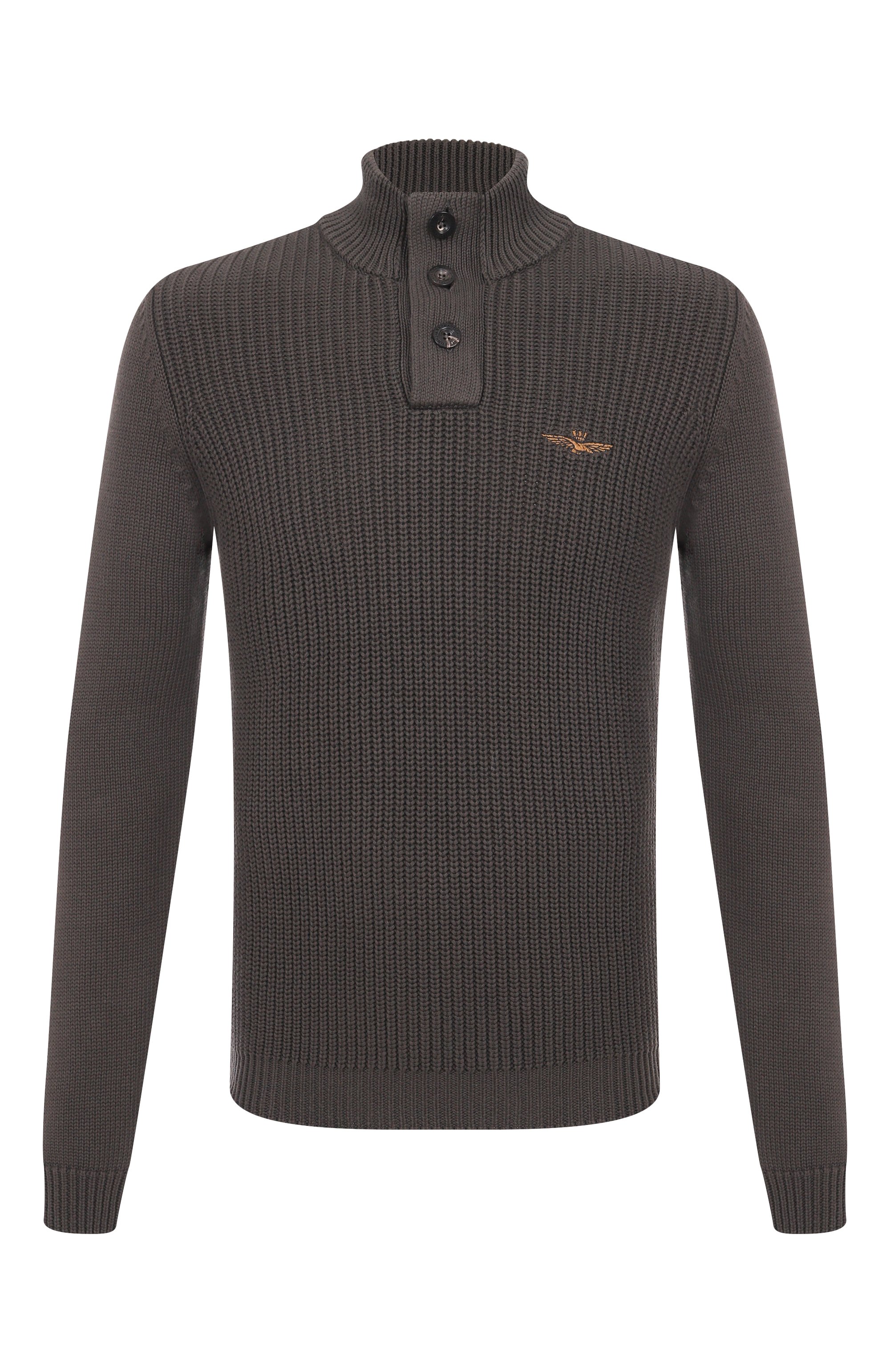 Хлопковый свитер AERONAUTICA MILITARE темно-серого цвета по цене 20800 руб., арт. MA1572UL00409, фото 1 Хлопковый свитер AERONAUTICA MILITARE, арт. MA1572UL00409, фото 1