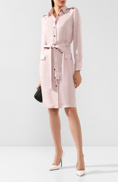 Платье с поясом TOM FORD светло-розового цвета по цене 233500 руб., арт. AB2787-FAX180, фото 2 Платье с поясом TOM FORD, арт. AB2787-FAX180, фото 2