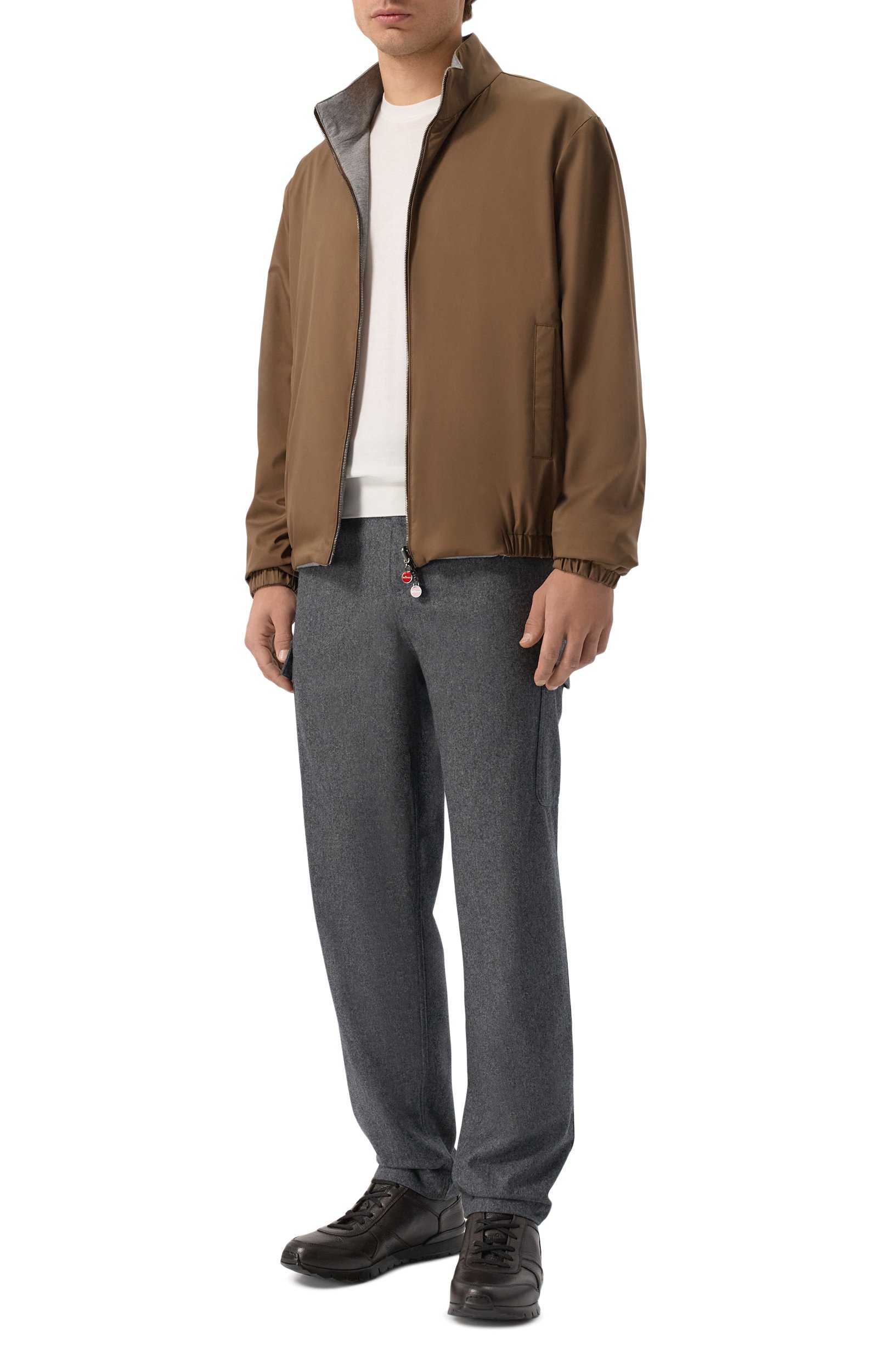 Кожаные кроссовки KITON коричневого цвета по цене 165500 руб., арт. USSA114N00126, фото 2 Кожаные кроссовки KITON, арт. USSA114N00126, фото 2