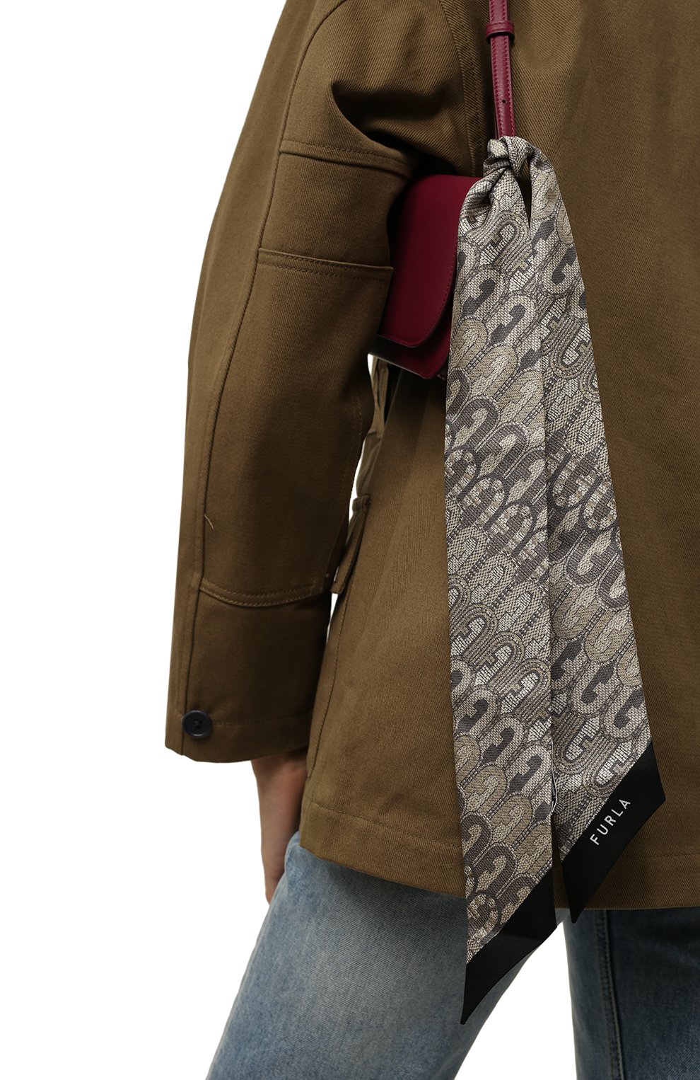 Шелковая повязка на голову FURLA коричневого цвета по цене 6000 руб., арт. WT00022/A.0470, фото 4 Шелковая повязка на голову FURLA, арт. WT00022/A.0470, фото 4