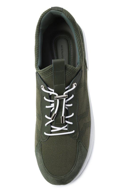 Текстильные кроссовки Stefano Ricci UV098G5289/TSDPWY Хаки  UV098G5289/TSDPWY Фото 6