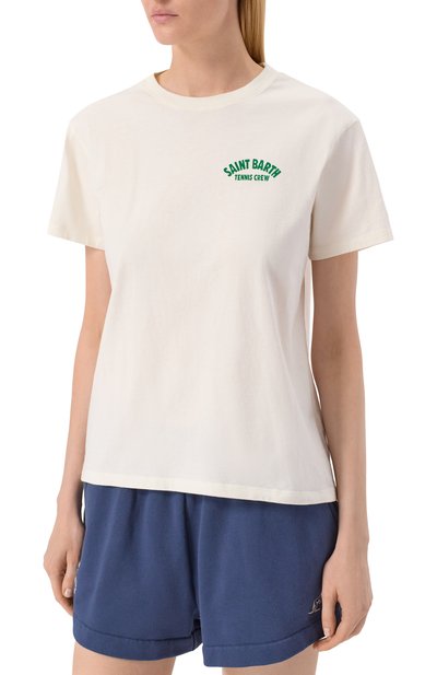 Хлопковая футболка MC2 SAINT BARTH молочного цвета по цене 10750 руб., арт. STBW EMILIE/06186H, фото 3 Хлопковая футболка MC2 SAINT BARTH, арт. STBW EMILIE/06186H, фото 3