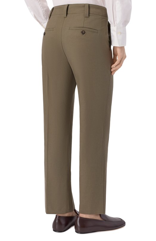 Хлопковые брюки Brunello Cucinelli MA126P8854 Хаки  MA126P8854 Фото 4