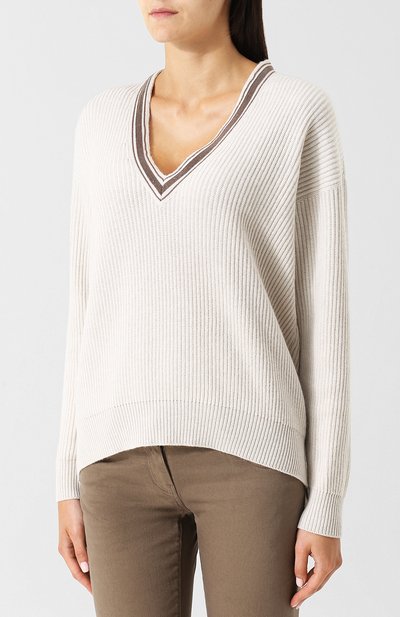 Кашемировый пуловер с v-образным вырезом BRUNELLO CUCINELLI, арт. M12716802, фото 3