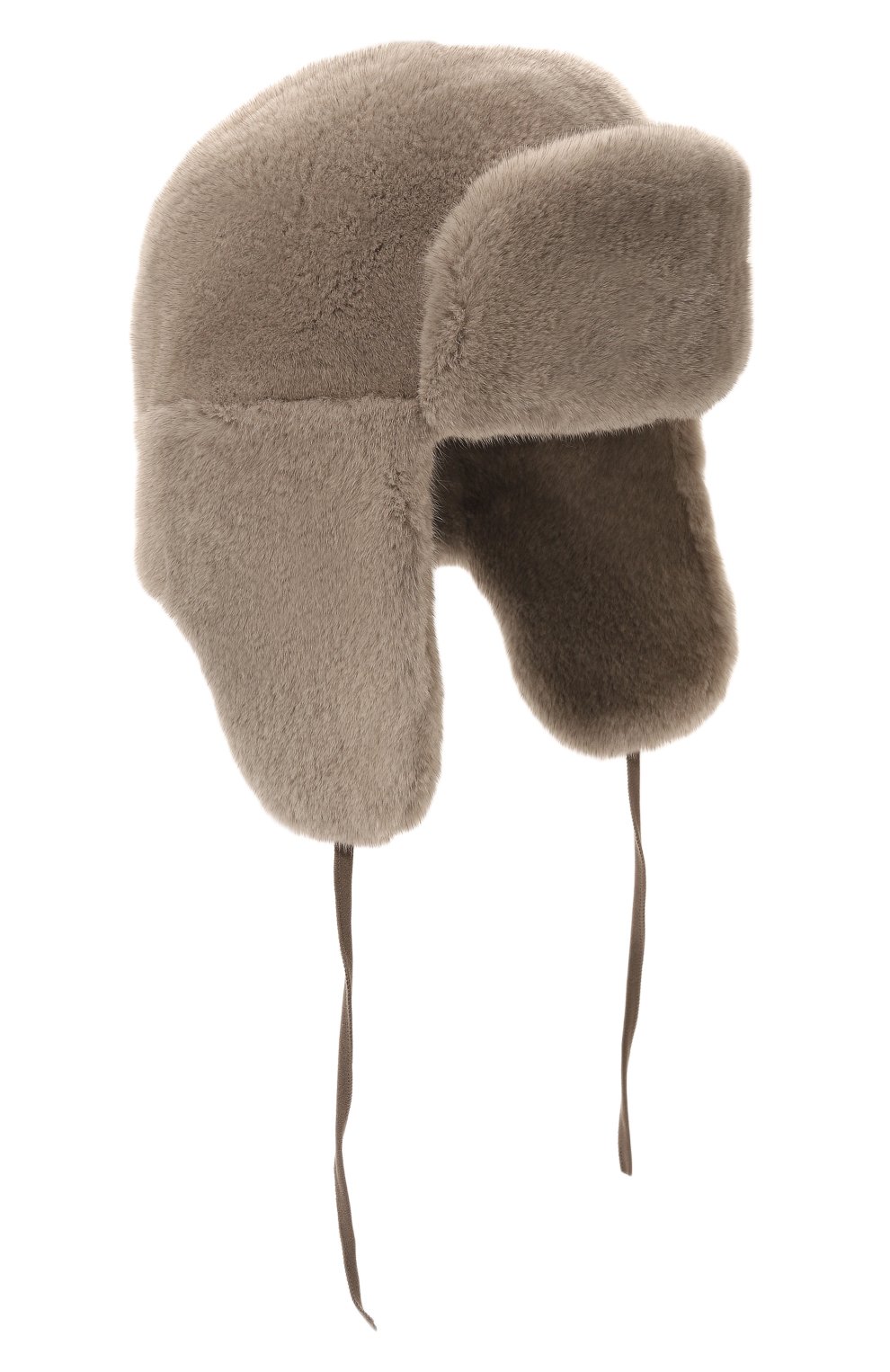 Меховая шапка-ушанка френки из норки FURLAND серого цвета по цене 109500 руб., арт. 0217500110309600000, фото 1 Меховая шапка-ушанка френки из норки FURLAND, арт. 0217500110309600000, фото 1