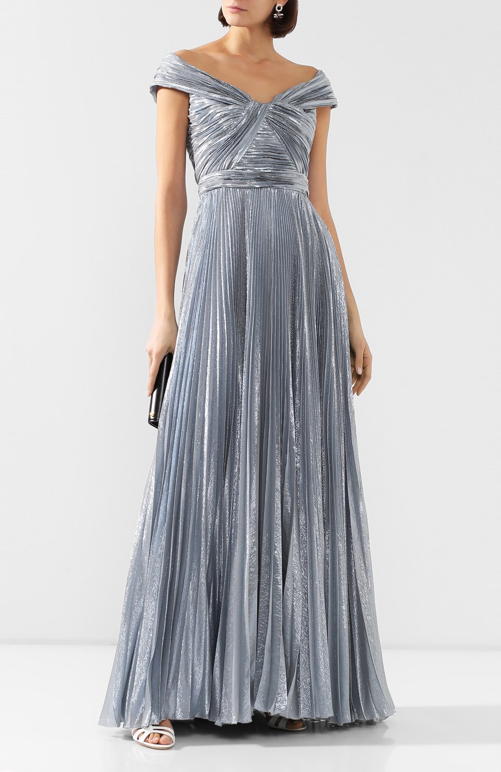 Платье-макси ZUHAIR MURAD серебряного цвета по цене 499500 руб., арт. DRR20025/CHLU002, фото 2 Платье-макси ZUHAIR MURAD, арт. DRR20025/CHLU002, фото 2