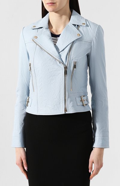 Кожаная куртка MICHAEL MICHAEL KORS голубого цвета по цене 46100 руб., арт. MS92HZL2A3, фото 3 Кожаная куртка MICHAEL MICHAEL KORS, арт. MS92HZL2A3, фото 3
