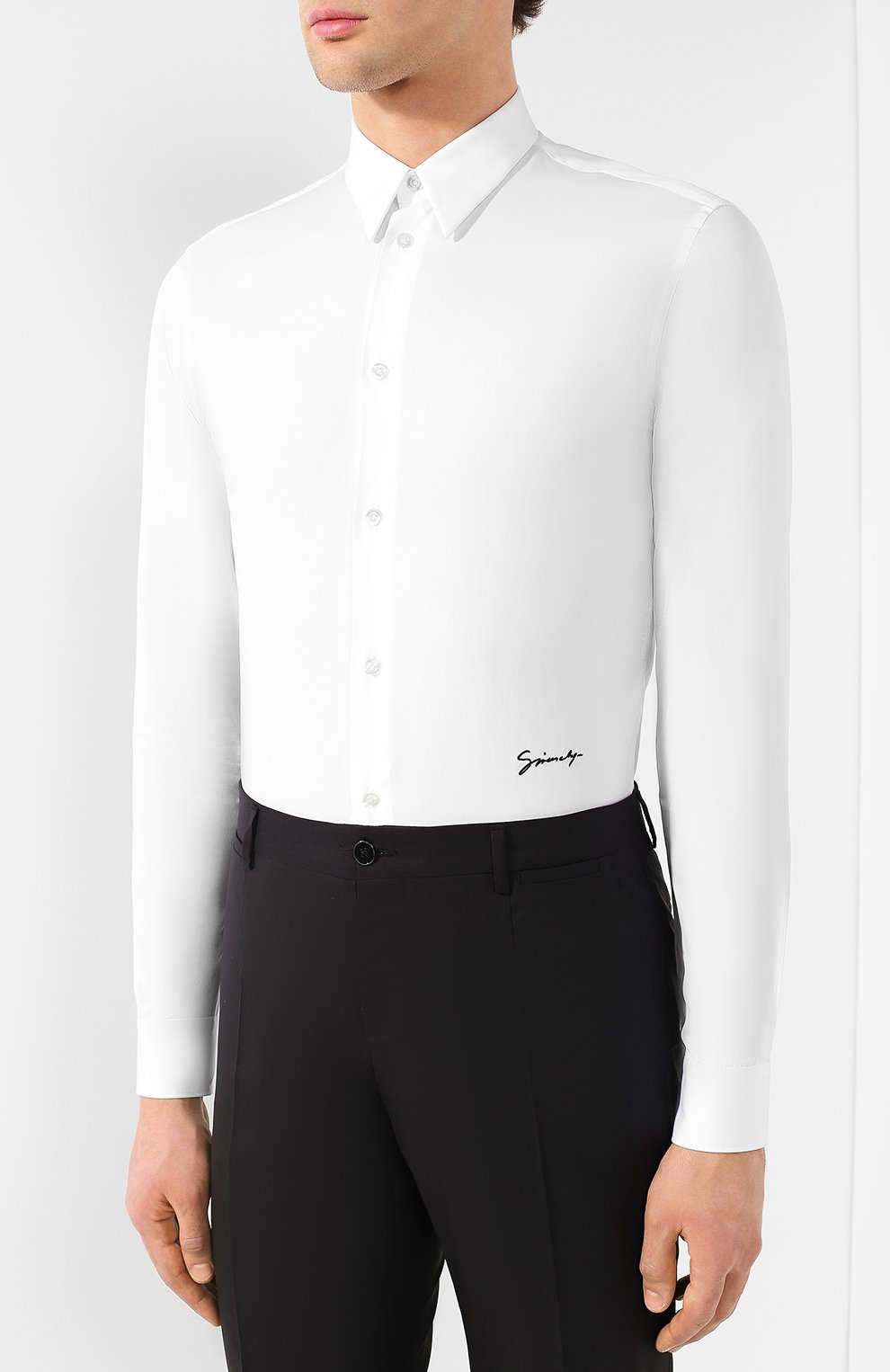 Хлопковая рубашка GIVENCHY черно-белого цвета по цене 28750 руб., арт. BM608R100J, фото 3 Хлопковая рубашка GIVENCHY, арт. BM608R100J, фото 3