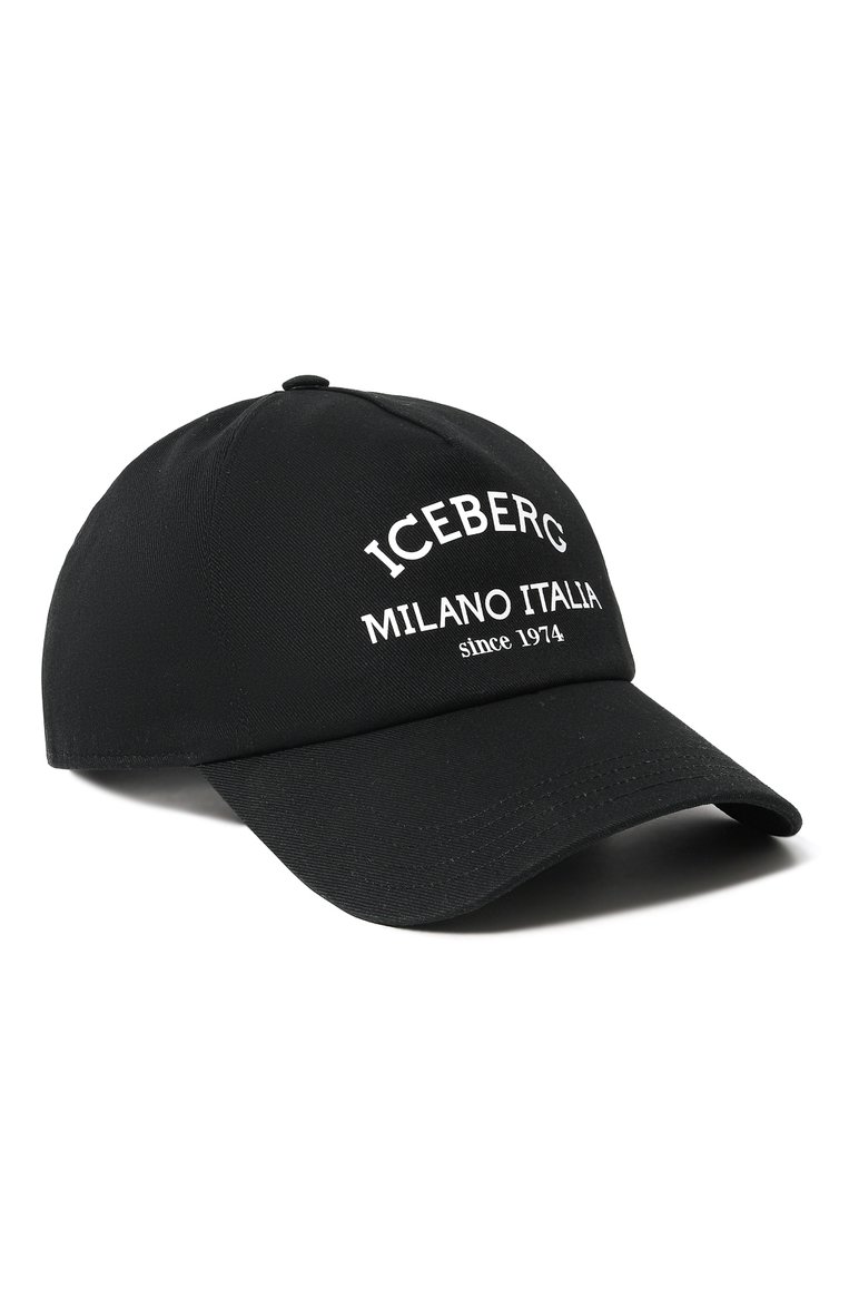 Мужская хлопковая бейсболка ICEBERG черного цвета, арт. 7101/6920 | Фото 1 (Материал: Хлопок, Текстиль; Материал сплава: Проставлено; Нос: Не проставлено)